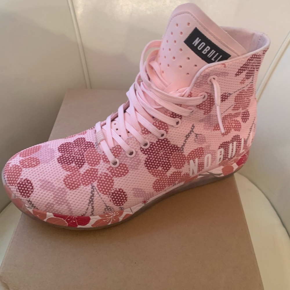 NOBULL Pink Floral High-Top Trainers